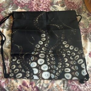 NWT Black Drawstring Bag with Tentacle Design